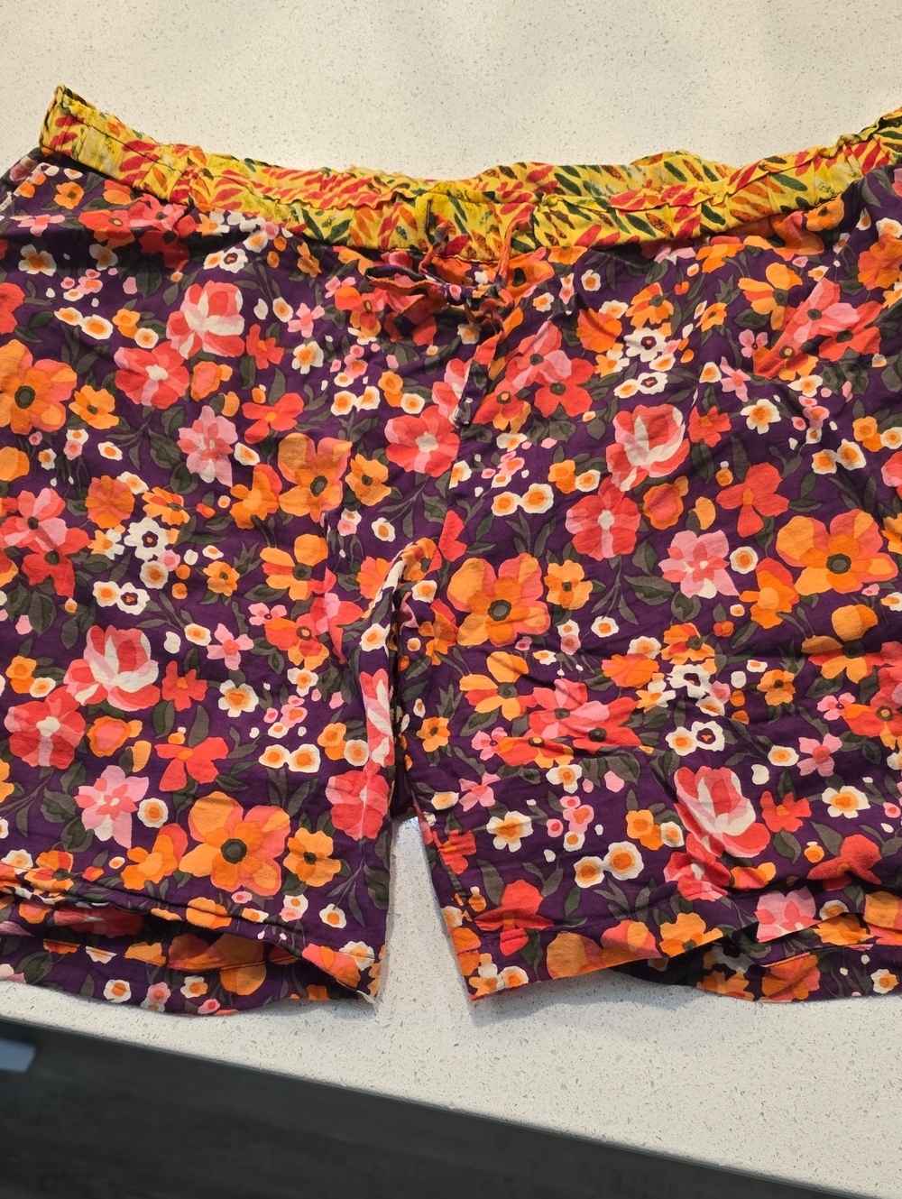 Sundance Floral Drawstring Women’s Shorts in Purple, Orange and Pink
